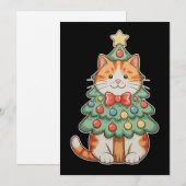ジンジャーネコのクリスマスツリースターオーナメント クリスマス 招待状 (正面/裏面)