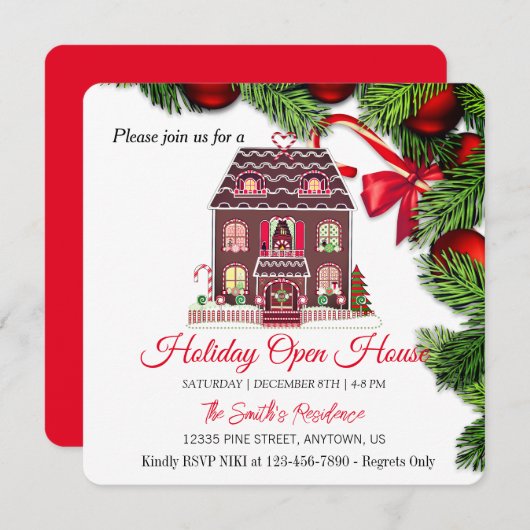 ジンジャーハウス、クリスマスリース シーズンカード (正面/裏面)