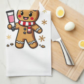 ジンジャーパンの看病でアイシングおもしろいしてみた? キッチンタオル (四つ折り)