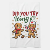 ジンジャーパンの看病でアイシングおもしろいしてみた? キッチンタオル (縦)