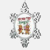 ジンジャーパンの看病でアイシングおもしろいしてみた? スノーフレークピューターオーナメント (右)