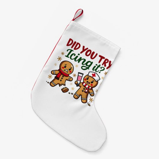 ジンジャーパンの看病でアイシングおもしろいしてみた? スモールクリスマスストッキング (正面 (吊り時))