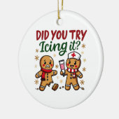 ジンジャーパンの看病でアイシングおもしろいしてみた? セラミックオーナメント (左)