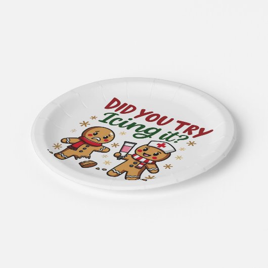 ジンジャーパンの看病でアイシングおもしろいしてみた? ペーパープレート (アングル)