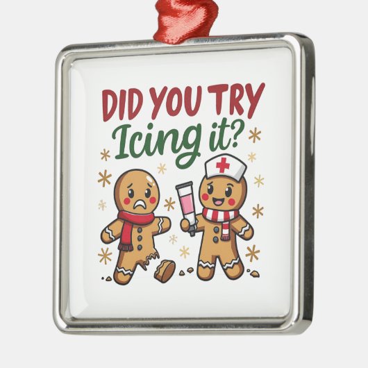 ジンジャーパンの看病でアイシングおもしろいしてみた? メタルオーナメント (左)
