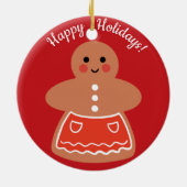 ジンジャーパンパパ&ママ |かわいいおもしろいカスタム セラミックオーナメント (裏面)