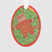 ジンジャーパン子猫アクリル楕円オーナメント オーナメント (裏面)