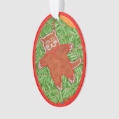 ジンジャーパン子猫アクリル楕円オーナメント オーナメント (正面)