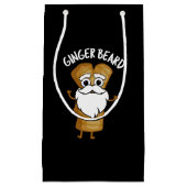 ジンジャーヒゲおもしろいジンガーブレッドフードプリン濃色BG スモールペーパーバッグ (正面)