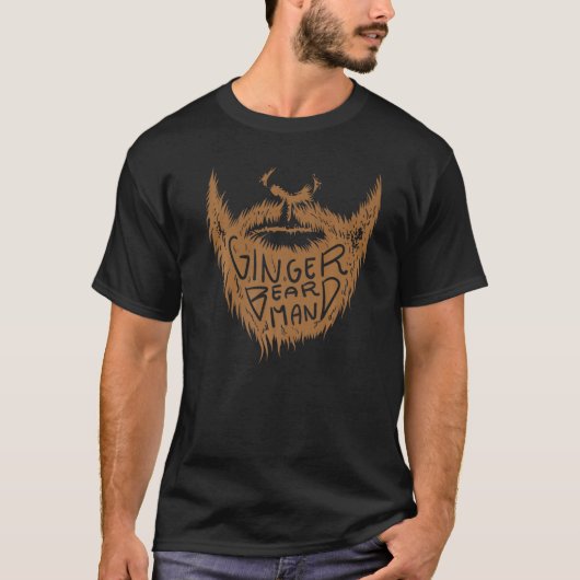ジンジャーヒゲ男かわいい神秘的な赤ひげ Tシャツ (正面)