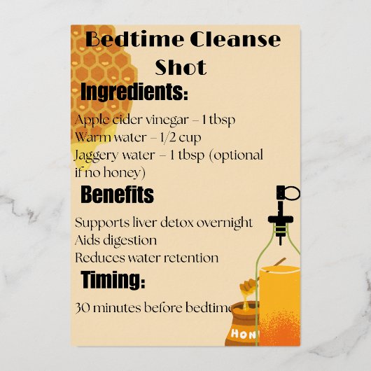 ジンジャービーツレモンデトックスショット 箔招待状 (正面)