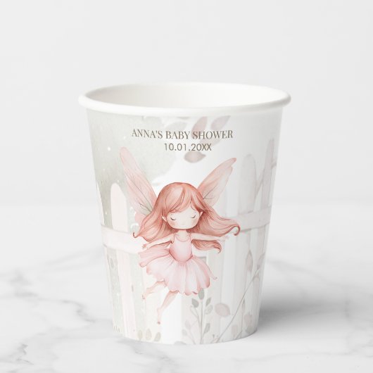 ジンジャーフェアリーガールベビーシャワー 紙コップ (正面)