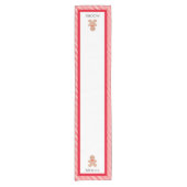 ジンジャーブパーソナライズされたレッドクリスマステーブルランナー ショートテーブルランナー (正面)