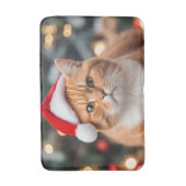 ジンジャーブリティッシュショートエアークリスマス バスマット (正面縦)