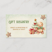 ジンジャーブレックラシックド赤ちゃんシャワーギフト登録カード エンクロージャーカード (正面)