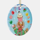 ジンジャーブレッドおよびキャンデーのオーナメント セラミックオーナメント (右)