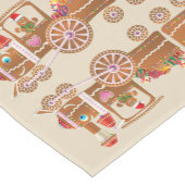 ジンジャーブレッドから成っているクリスマスの蒸気の列車 ミディアムテーブルランナー (コーナー)