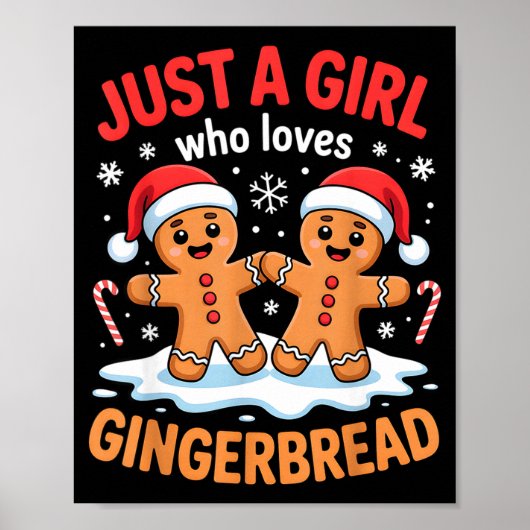 ジンジャーブレッドが大好きな女の子 可愛いクリスマスO ポスター (正面)