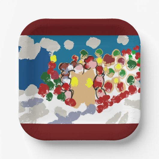 ジンジャーブレッドとガンドルプ ペーパープレート (正面)