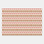 ジンジャーブレッドとキャンディーケーンクリスマスパターン ラッピングペーパーシート (正面3)