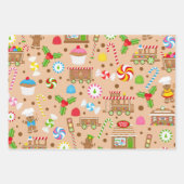 ジンジャーブレッドとキャンディーケーン ラッピングペーパーシート (正面)