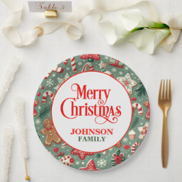 ジンジャーブレッドとペパーミントのクリスマス ペーパープレート
