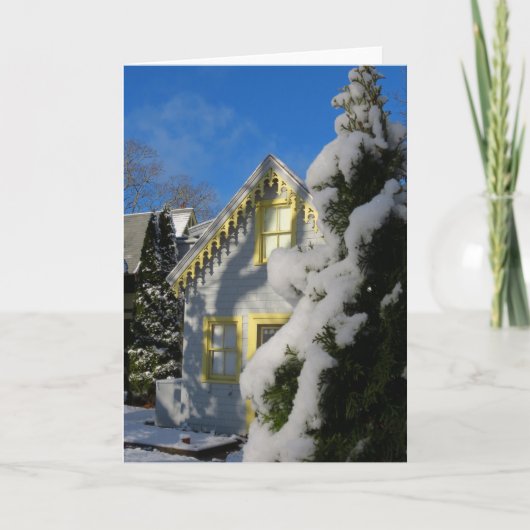 ジンジャーブレッドと冬の雪 – マーサのブドウ園 カード (正面)