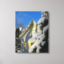 ジンジャーブレッドと冬の雪 – マーサのブドウ園 キャンバスプリント