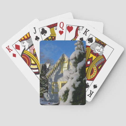 ジンジャーブレッドと冬の雪 – マーサのブドウ園 トランプ (裏面)