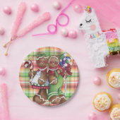 ジンジャーブレッドのカップルキャンデーの店の紙皿 ペーパープレート (パーティー)