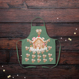 ジンジャーブレッドのクッキーとミルクリンググリーン エプロン