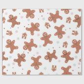 ジンジャーブレッドのクッキーのパターン ラッピングペーパー (フラット)