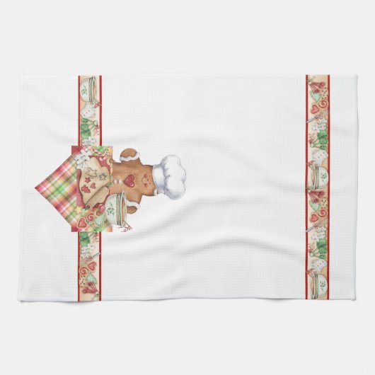 ジンジャーブレッドのクッキーのパン屋のシェフの台所タオル キッチンタオル (横)