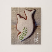 ジンジャーブレッドのクッキーの平和鳩のパズル ジグソーパズル (縦)