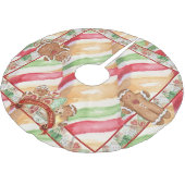 ジンジャーブレッドのクッキーの木のスカート ブラッシュドポリエステルツリースカート (アングル)