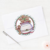 ジンジャーブレッドのクッキーの瓶ラベル – キッチンから ラウンドシール (封筒)