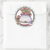 ジンジャーブレッドのクッキーの瓶ラベル – キッチンから ラウンドシール (バッグ)