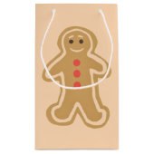ジンジャーブレッドのクッキーの軽いクリームの光沢のあるギフトバッグ スモールペーパーバッグ (裏面)
