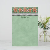 ジンジャーブレッドのクッキーキャンデーは緑を振りかけます 便箋 (スタンド正面)