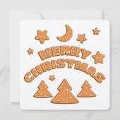ジンジャーブレッドのクッキーフォントメリークリスマスカード (正面)