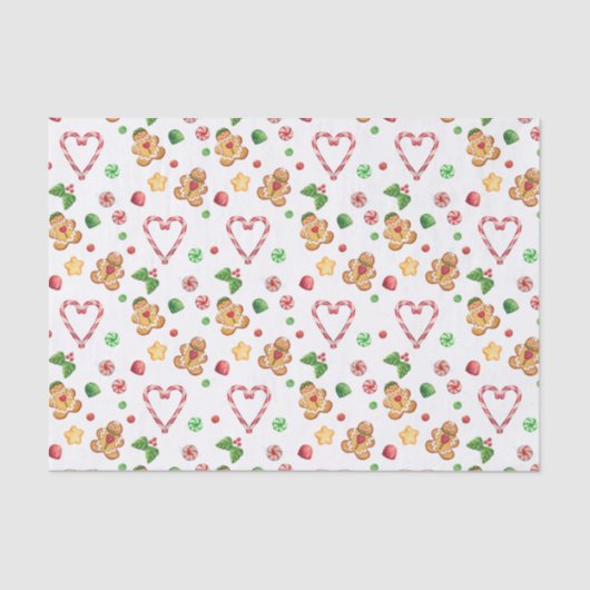 ジンジャーブレッドのクッキー及びキャンデーのティッシュペーパー 薄葉紙 (正面)