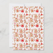 ジンジャーブレッドのクッキー赤いメリークリスマスフォト シーズンカード (裏面)