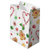 ジンジャーブレッドのクッキー、ペパーミントのハート、Gumdrops ミディアムペーパーバッグ (裏面アングル)