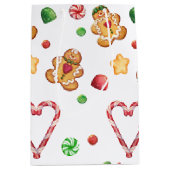 ジンジャーブレッドのクッキー、ペパーミントのハート、Gumdrops ミディアムペーパーバッグ (正面)