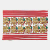 ジンジャーブレッドのクリスマスのカップル キッチンタオル (横)