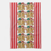 ジンジャーブレッドのクリスマスのカップル キッチンタオル (縦)