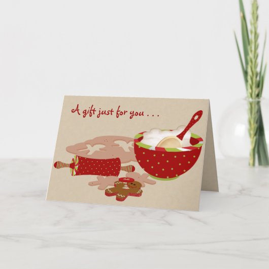 ジンジャーブレッドのクリスマスのレシピカード シーズンカード (正面)