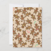 ジンジャーブレッドのクリスマスの休日のクッキー交換 招待状 (裏面)