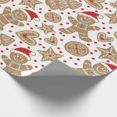 ジンジャーブレッドのクリスマスの包装紙 ラッピングペーパー (角)