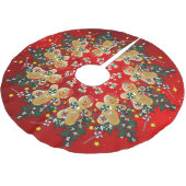 ジンジャーブレッドのクリスマスの菓子 ブラッシュドポリエステルツリースカート (アングル)